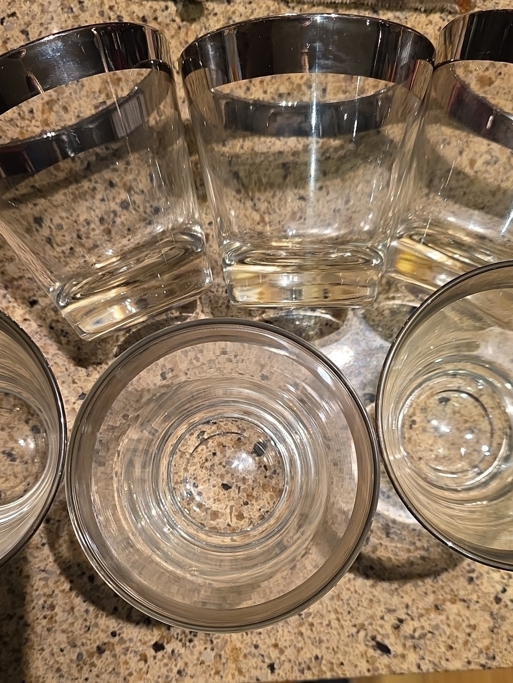 Clear Glass Tumbler Set - Smoke Rim Mcm Set Of 6